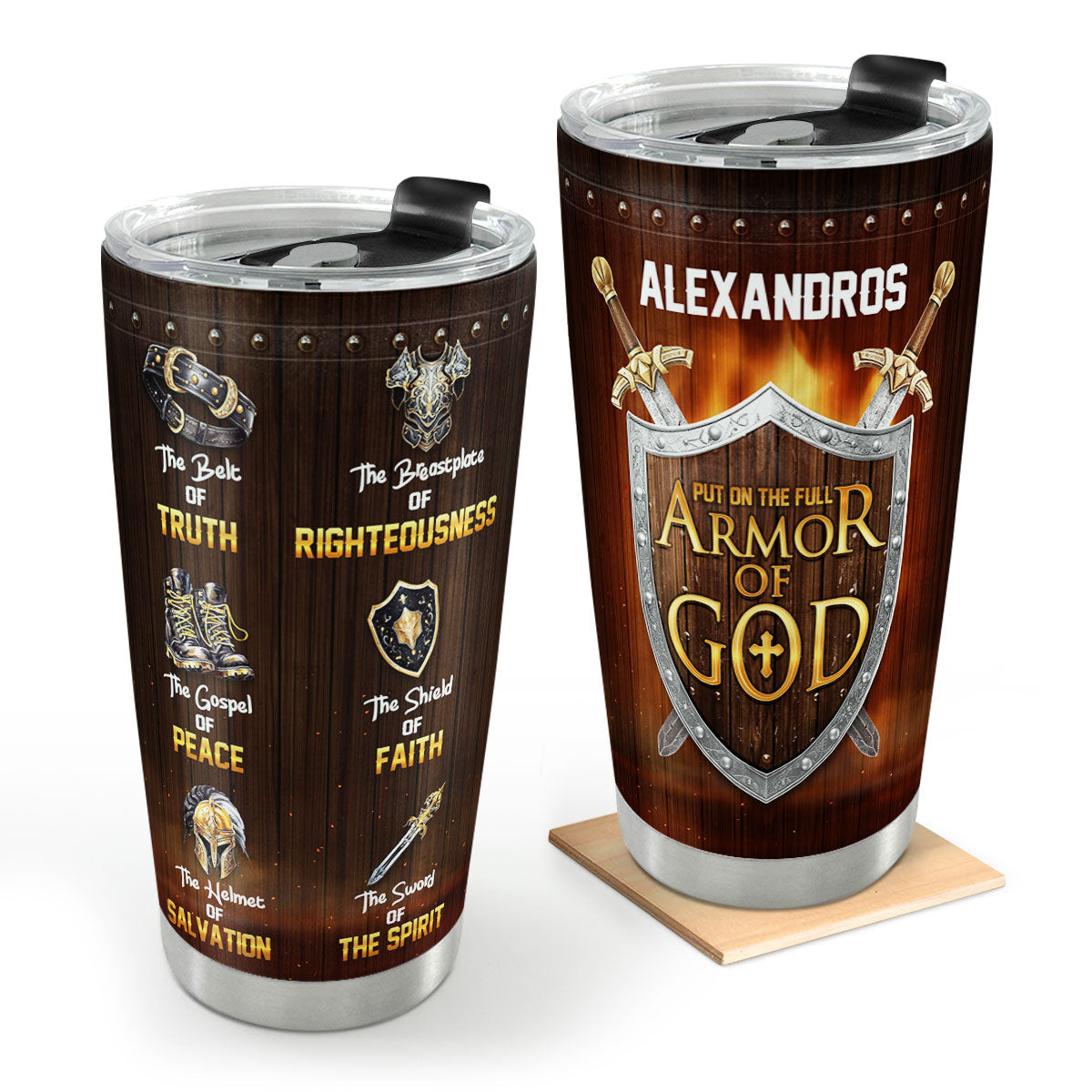 Full Armor Of God - Personalized Stainless Steel Tumbler