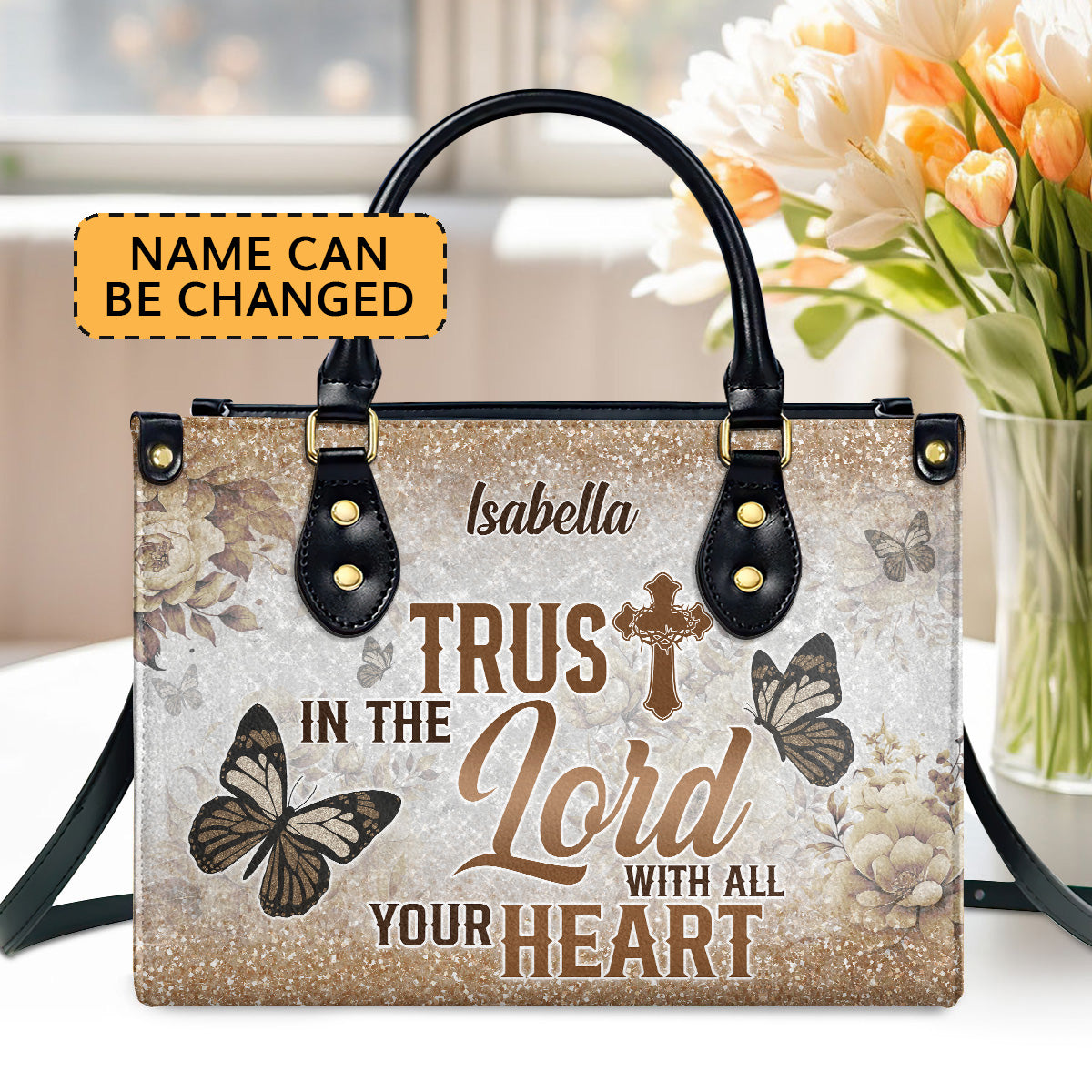 Trust In The Lord - Personalized Leather Handbag GMJSLB200021