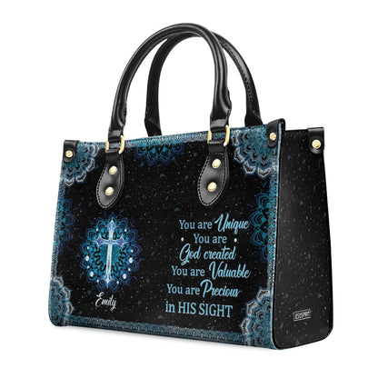 You Are Precious In His Sight - Personalized Leather Handbag GMJSLB200099