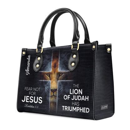 The Lion Of Judah Has Triumphed - Personalized Leather Handbag GMJSLB200084
