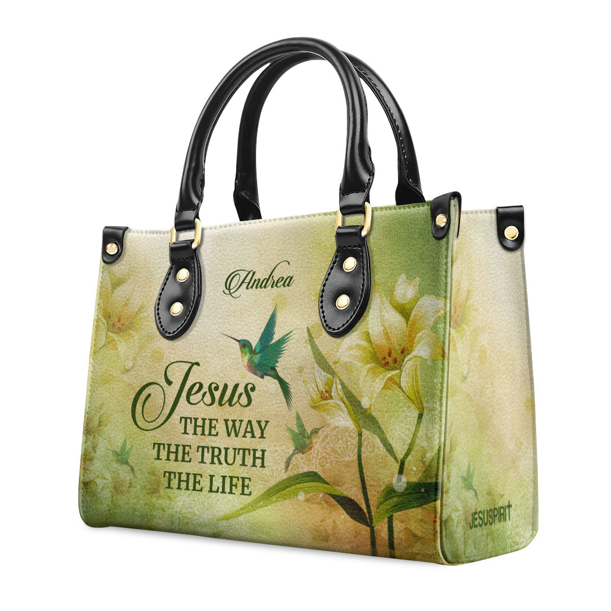 Jesus The Way The Truth The Life - Personalized Leather Handbag GMJSLB200079