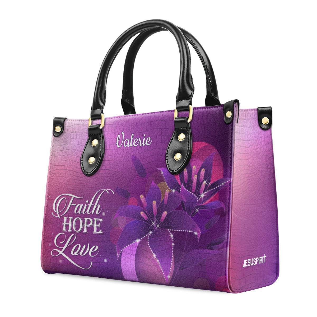 Faith, Hope, Love Handbag - Personalized Leather Bag for Women GMJSLB200105