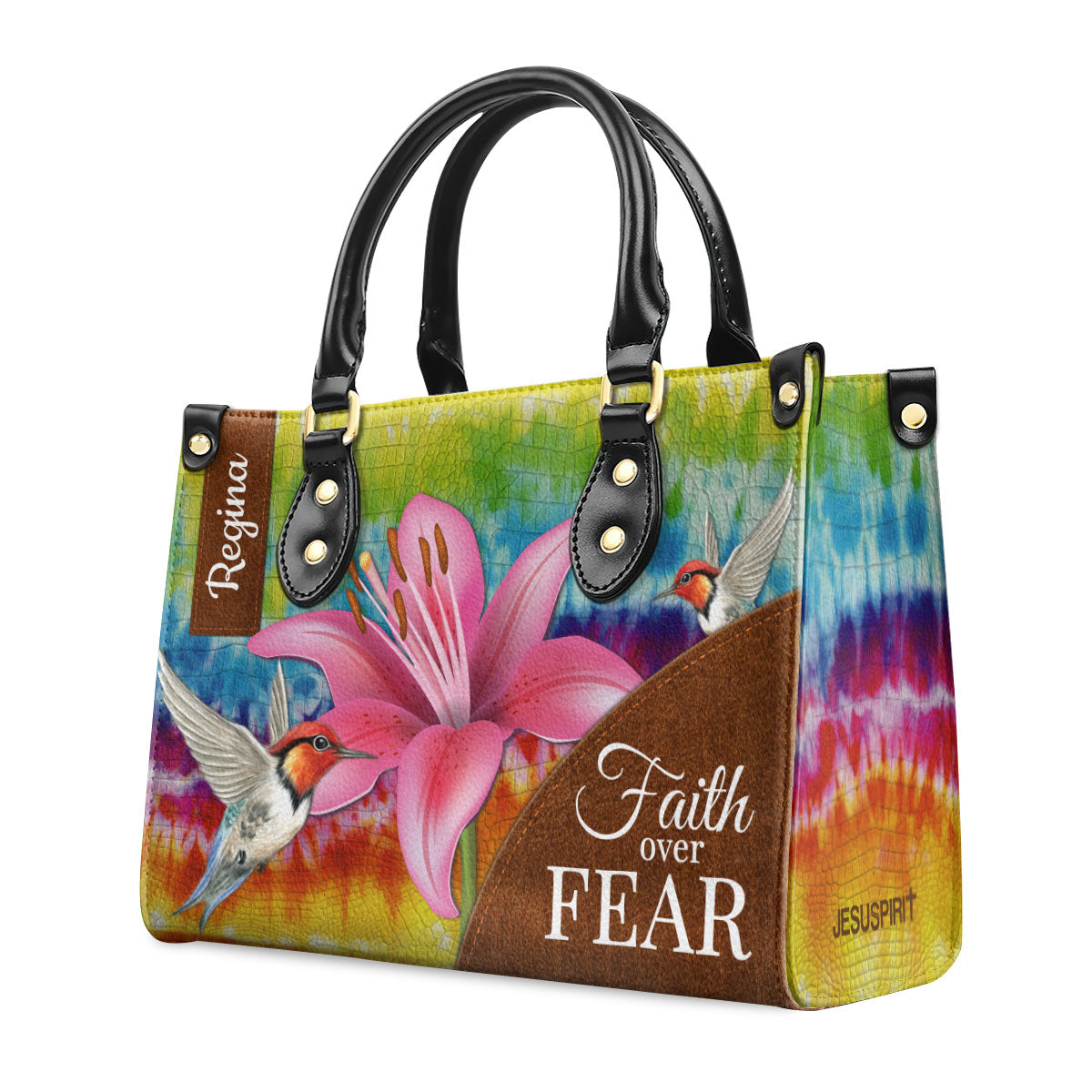 Faith Over Fear - Personalized Lily Leather Handbag GMJSLB200103
