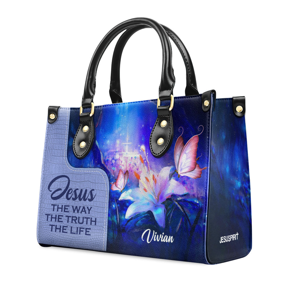 Jesus The Way The Truth The Life - Personalized Leather Handbag GMJSLB200100