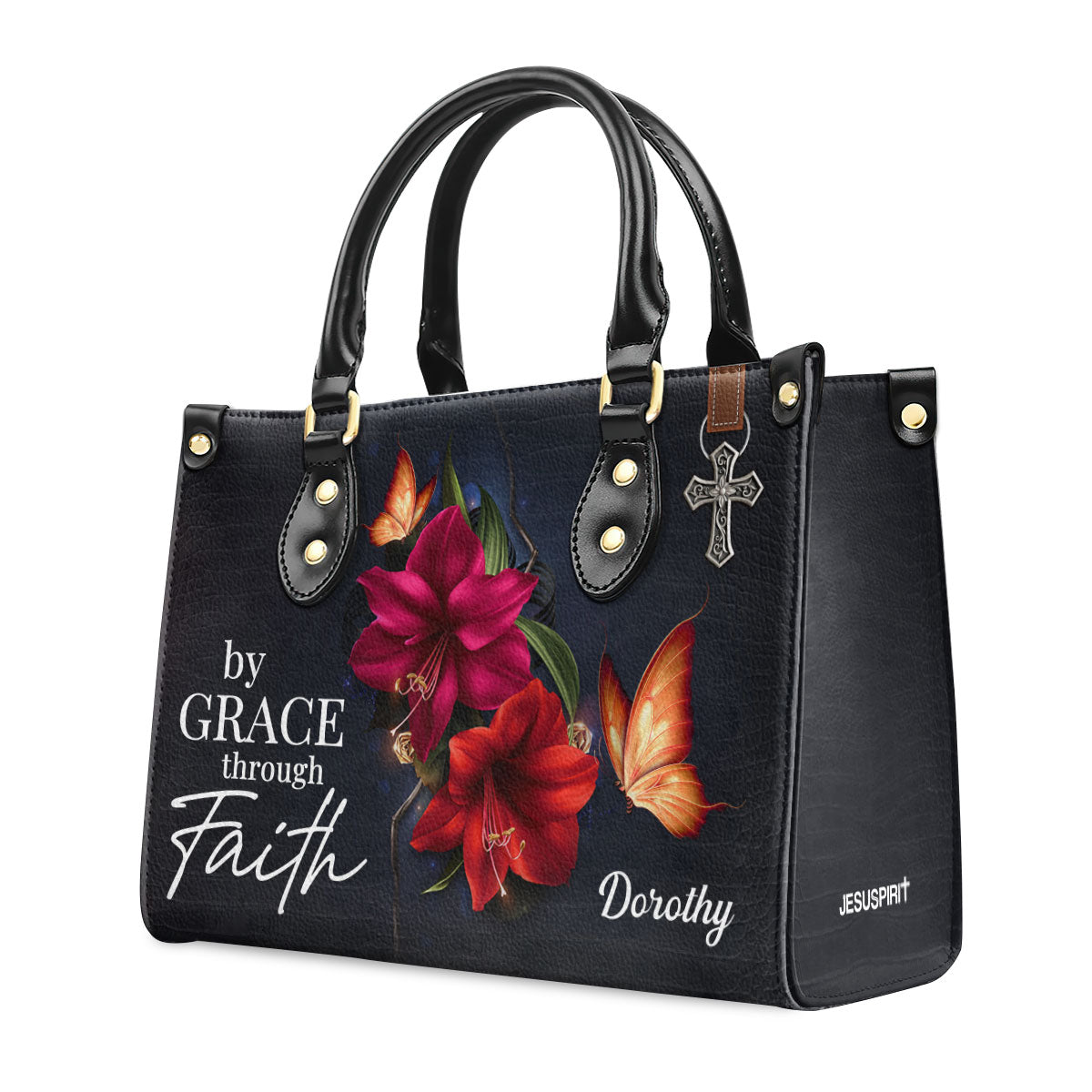 Faith-Based Quote - Personalized Leather Handbag GMJSLB200099