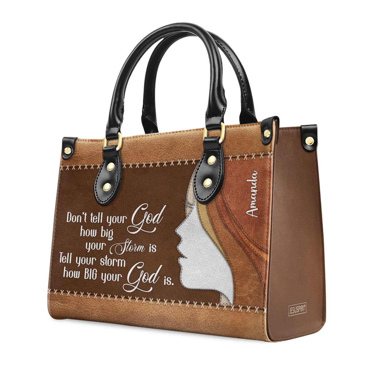 Faith Quote - Personalized Leather Handbag GMJSLB200101
