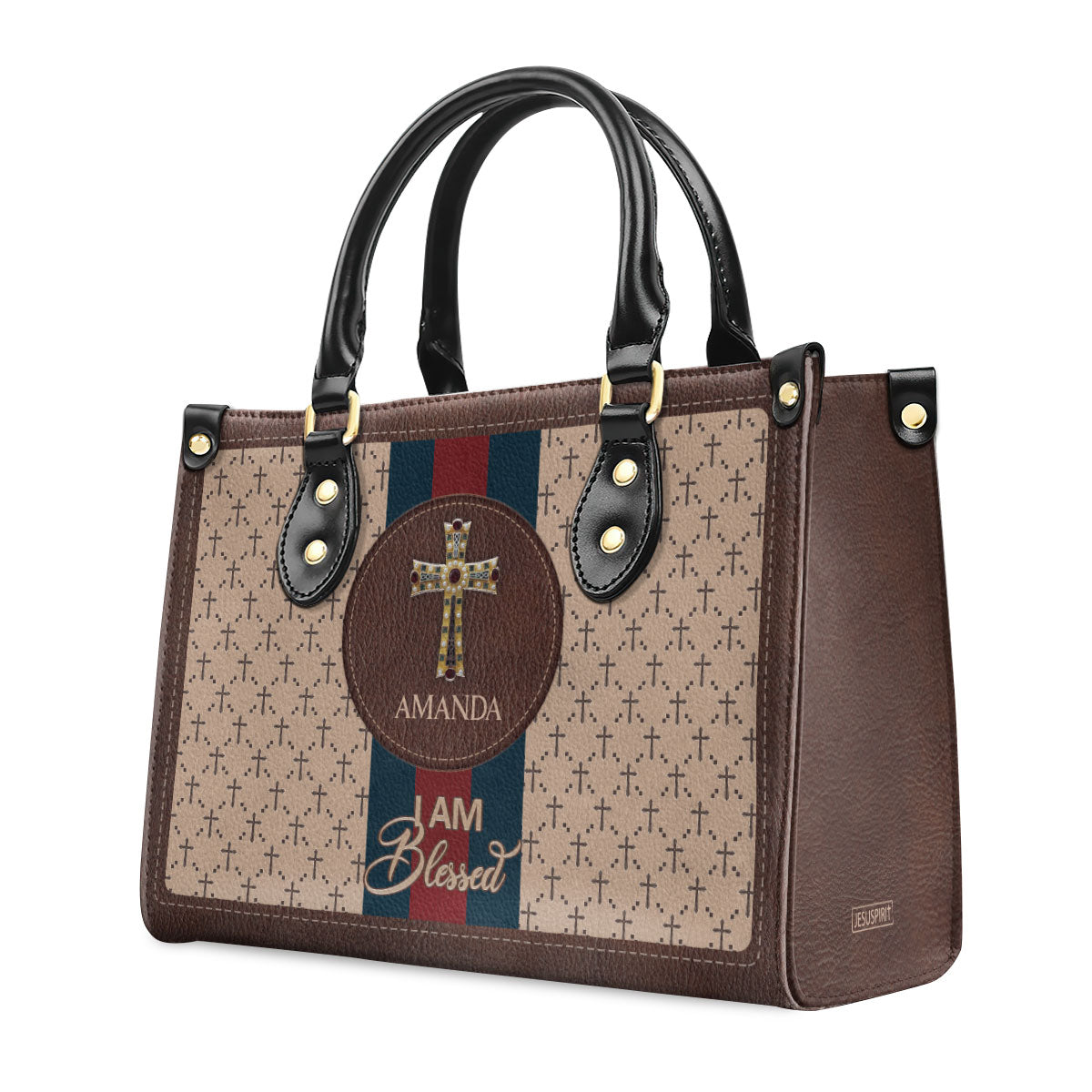 I Am Blessed - Personalized Leather Handbag GMJSLB200104