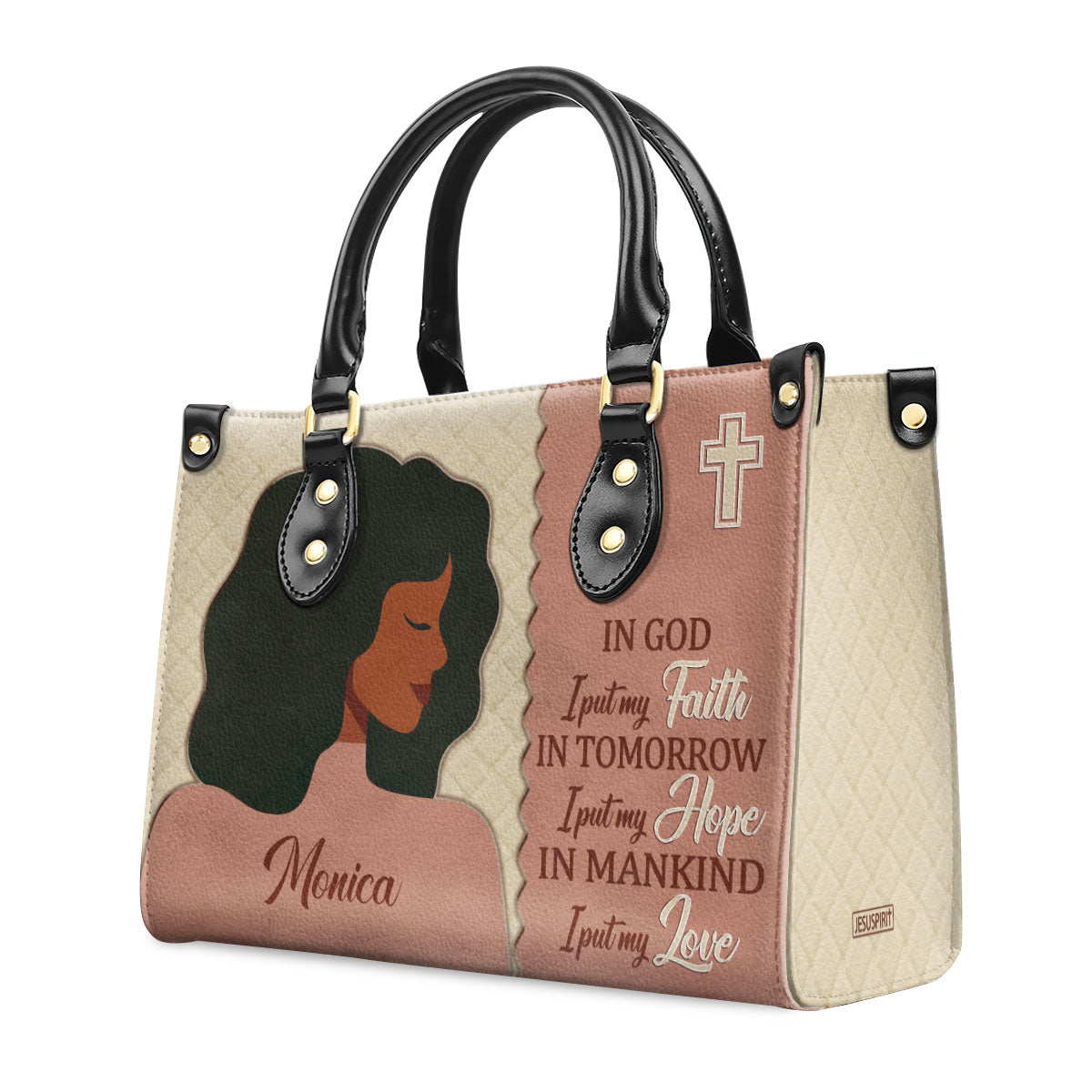 In God I Put My Faith - Personalized Leather Handbag GMJSLB200107