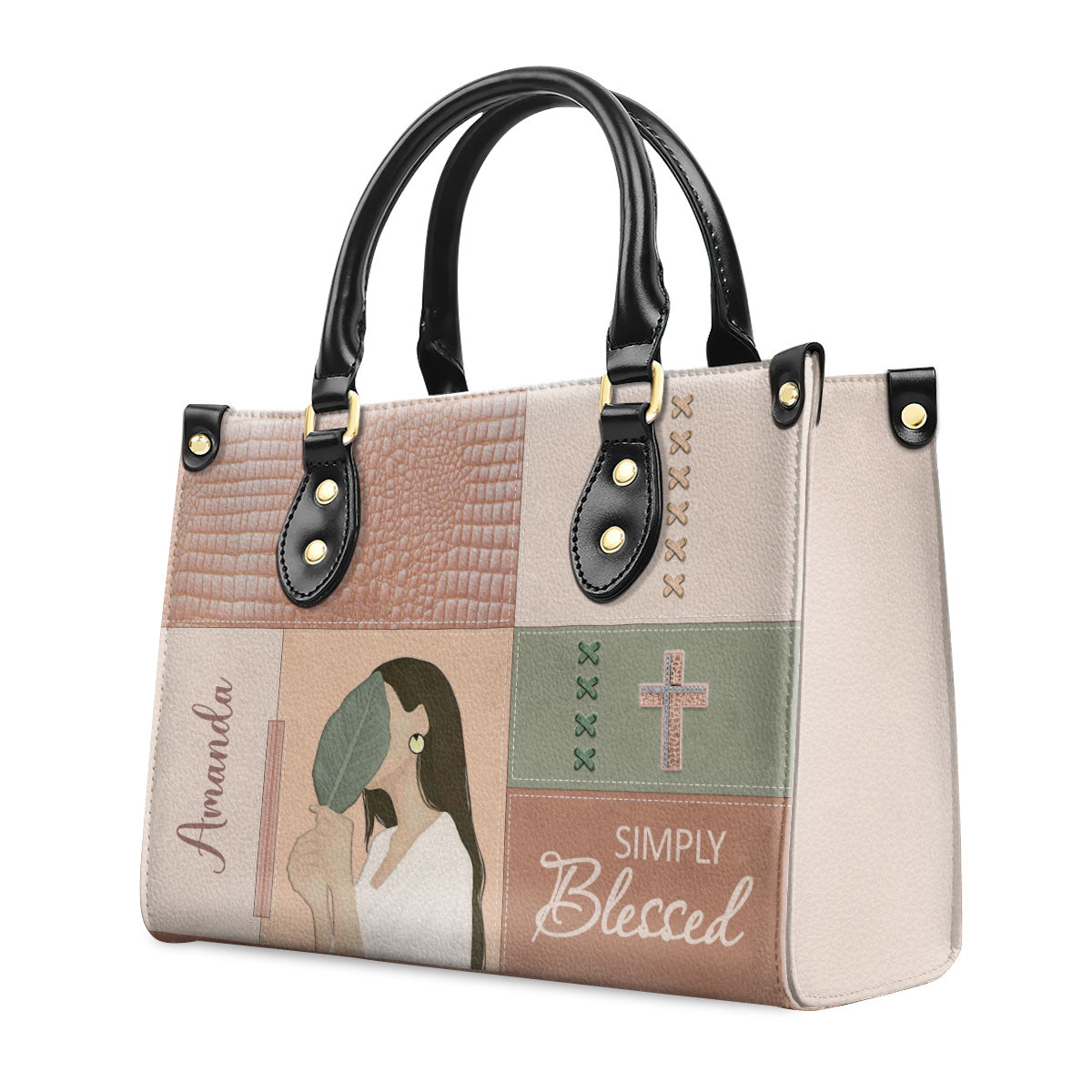 Simply Blessed - Personalized Christian Leather Handbag GMJSLB200103