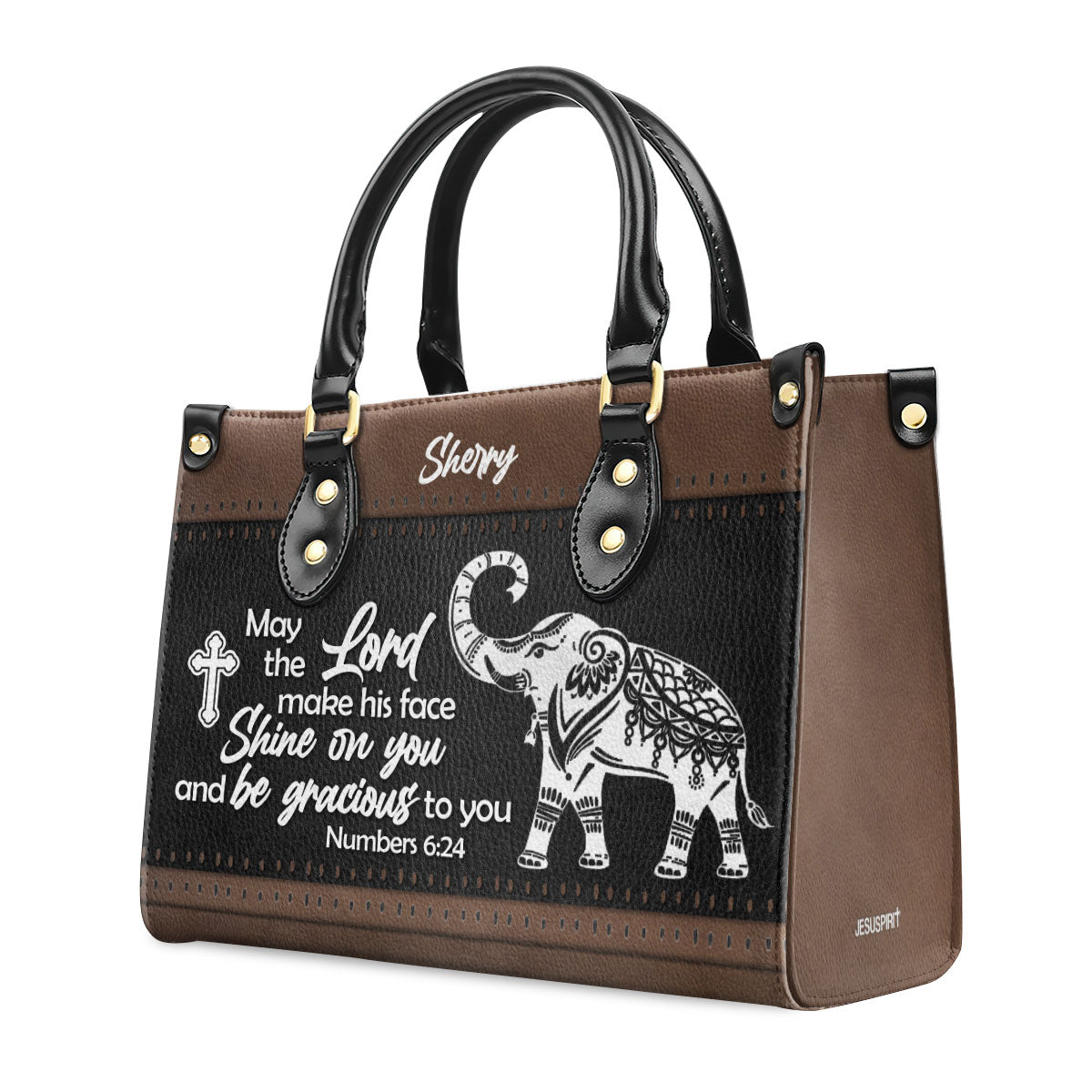 May The Lord Shine On You - Personalized Leather Handbag GMJSLB200099