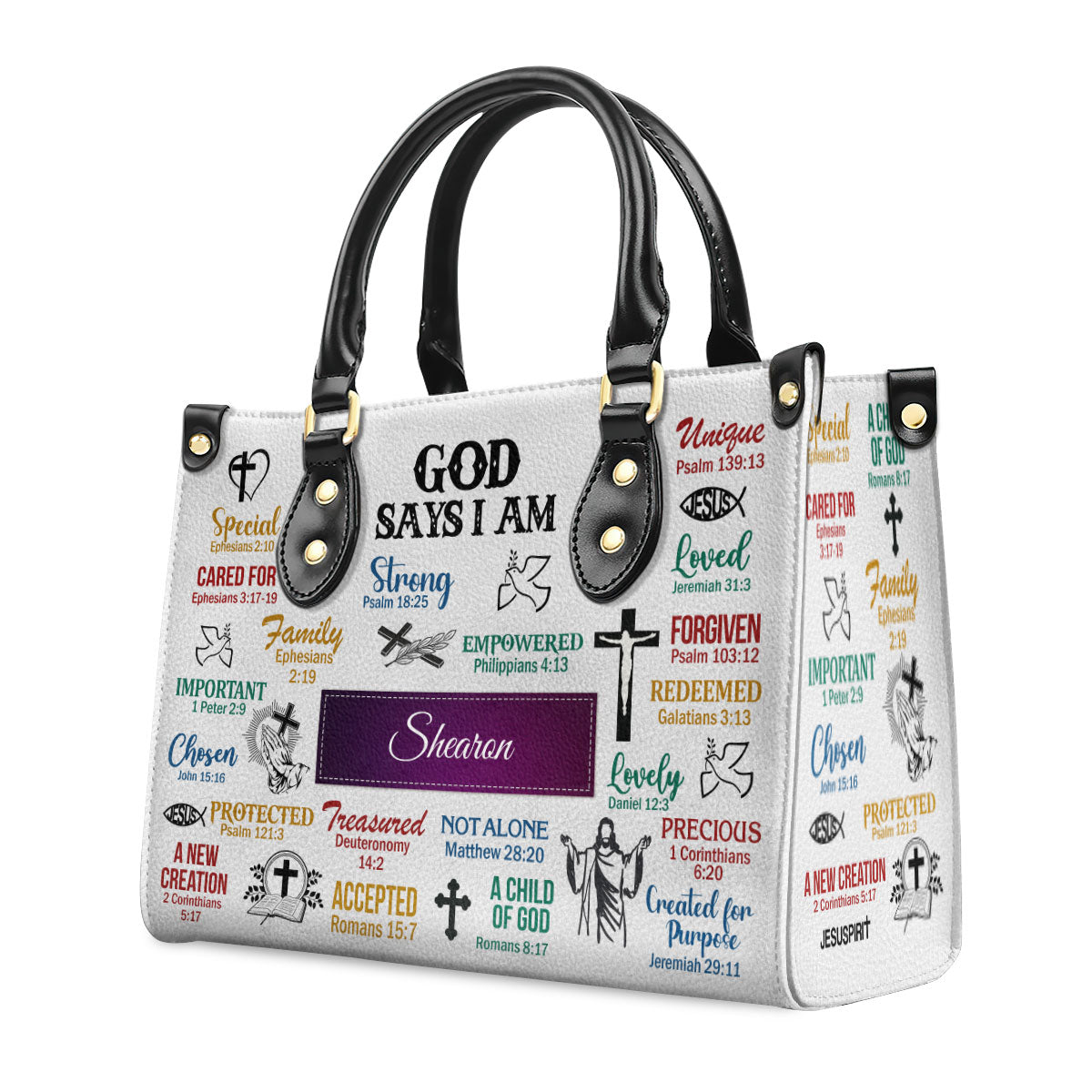 God Says I Am - Personalized Leather Handbag - Gift for Women GMJSLB200006