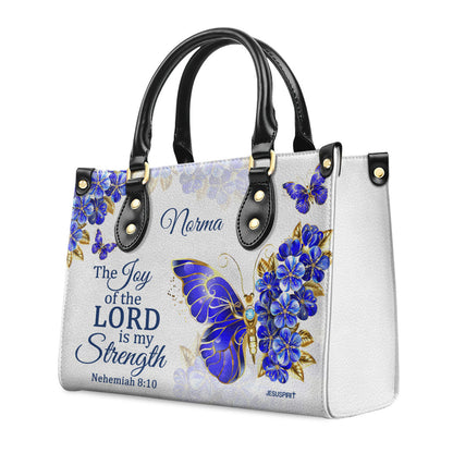 Joy Of The Lord Is My Strength - Personalized Leather Handbag GMJSLB200064