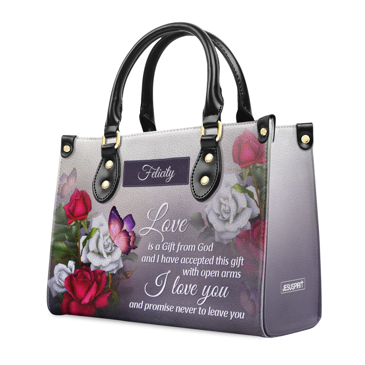 Love Is A Gift From God - Personalized Leather Handbag GMJSLB200060