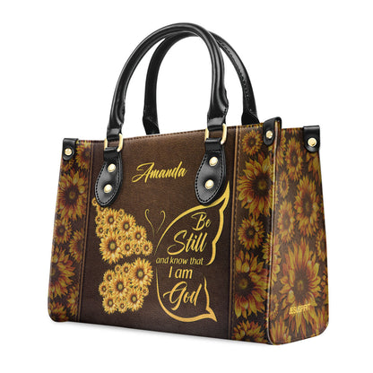 Be Still And Know That I Am God - Personalized Leather Handbag GMJSLB200073
