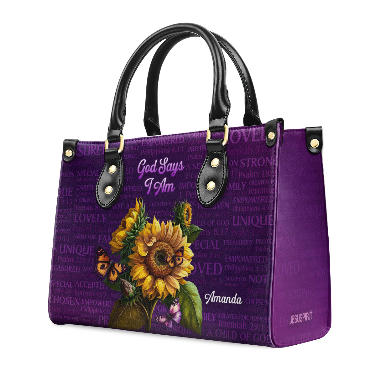 What God Says About You - Personalized Leather Handbag GMJSLB200057