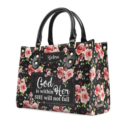 God Is Within Her - Personalized Leather Handbag GMJSLB200047