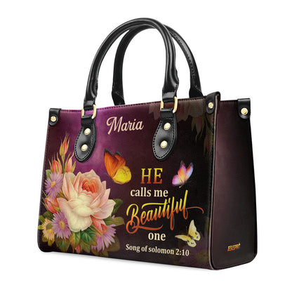 He Calls Me Beautiful - Personalized Leather Handbag GMJSLB200085