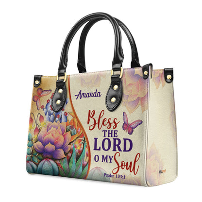 Psalm 103:1 Gift for Women - Personalized Leather Handbag GMJSLB200083