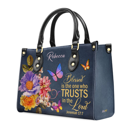 Blessed Is The Woman Who Trusts In The Lord - Personalized Leather Handbag GMJSLB200082