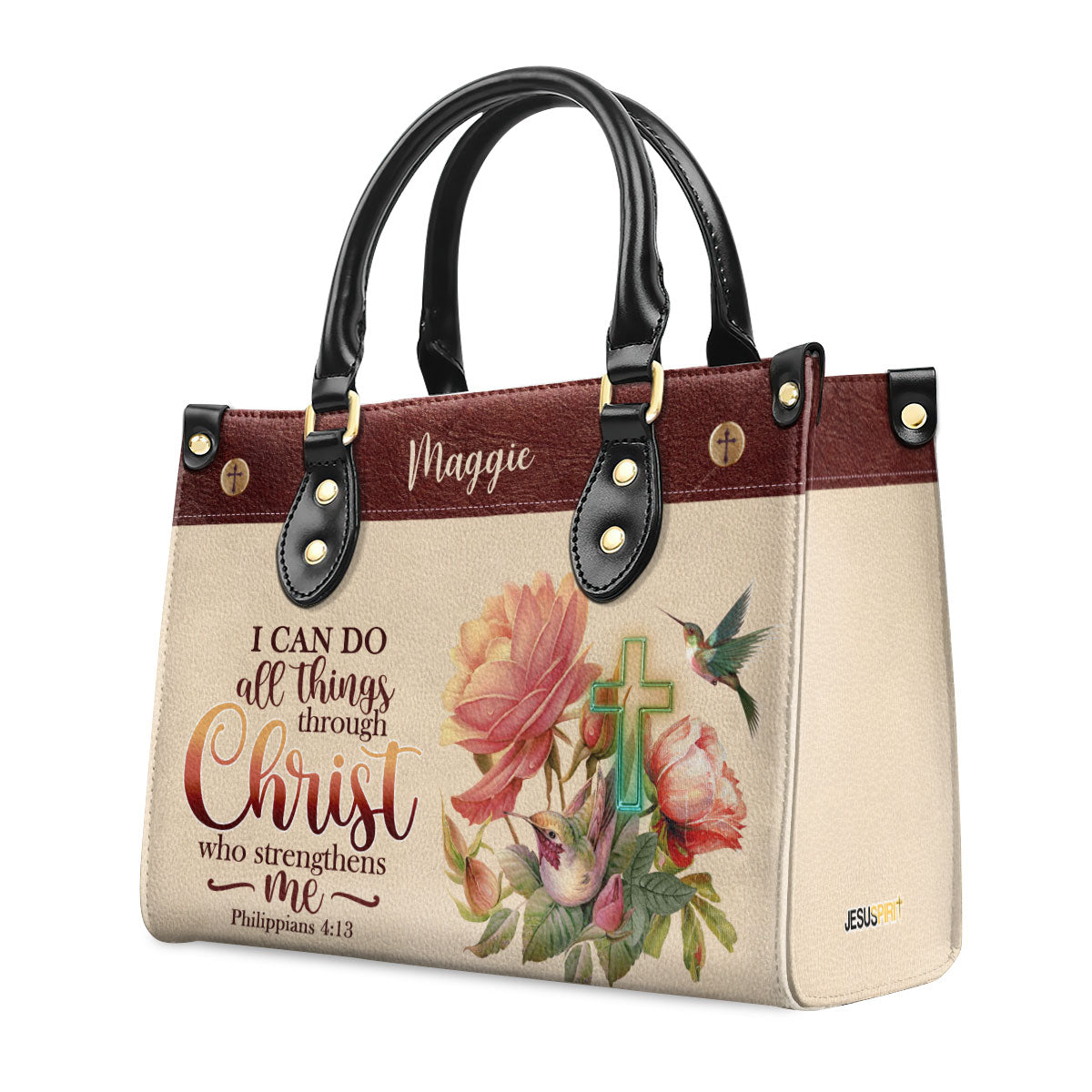 I Can Do All Things Through Christ - Personalized Leather Handbag GMJSLB200081