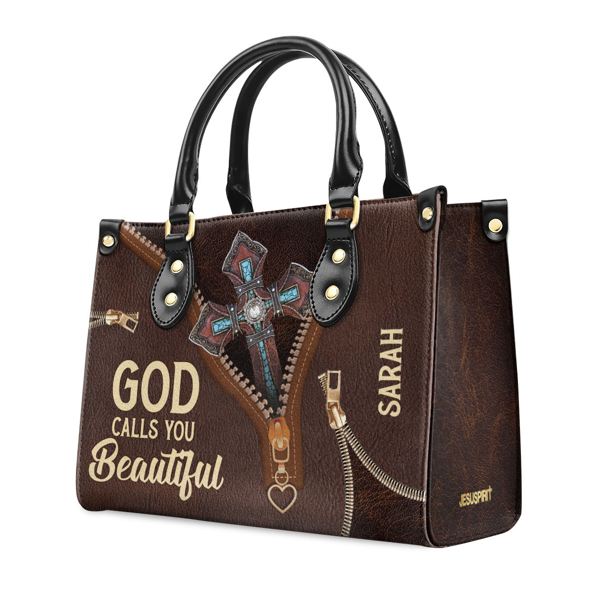 God Calls You Beautiful - Personalized Leather Handbag GMJSLB200100