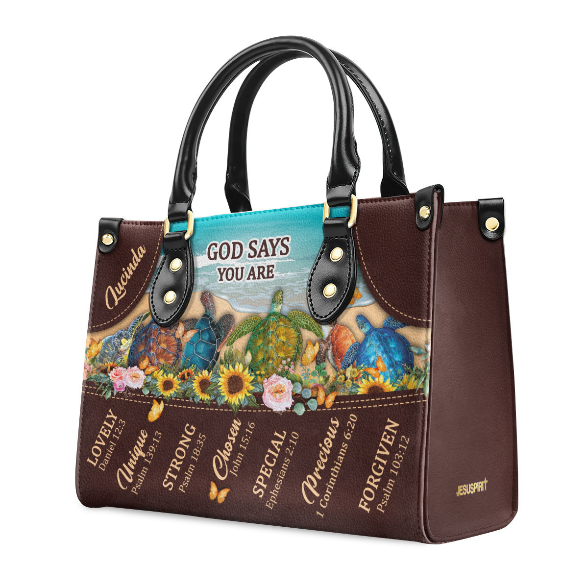 God Says You Are Lovely - Personalized Leather Handbag GMJSLB200098