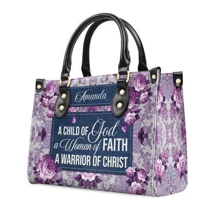 Jesuspirit A Child Of God - Personalized Leather Handbag GMJSLB200092