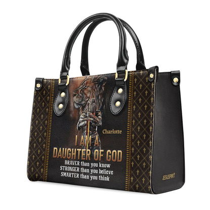 I Am A Daughter Of God - Personalized Leather Handbag GMJSLB200086