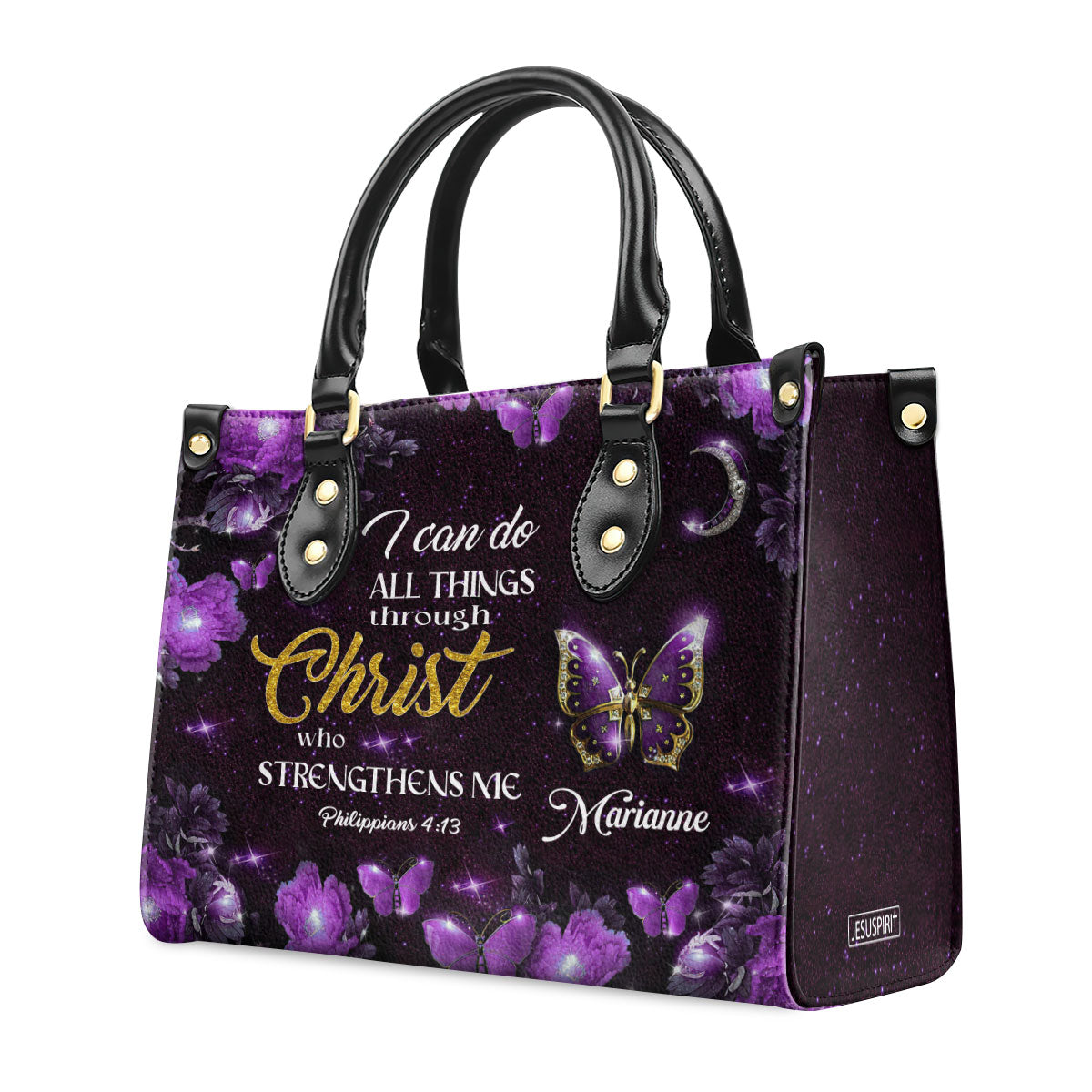 Philippians 4:13 - Personalized Leather Handbag GMJSLB200102