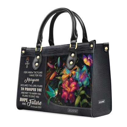 Faith Quote - Personalized Leather Handbag GMJSLB200100