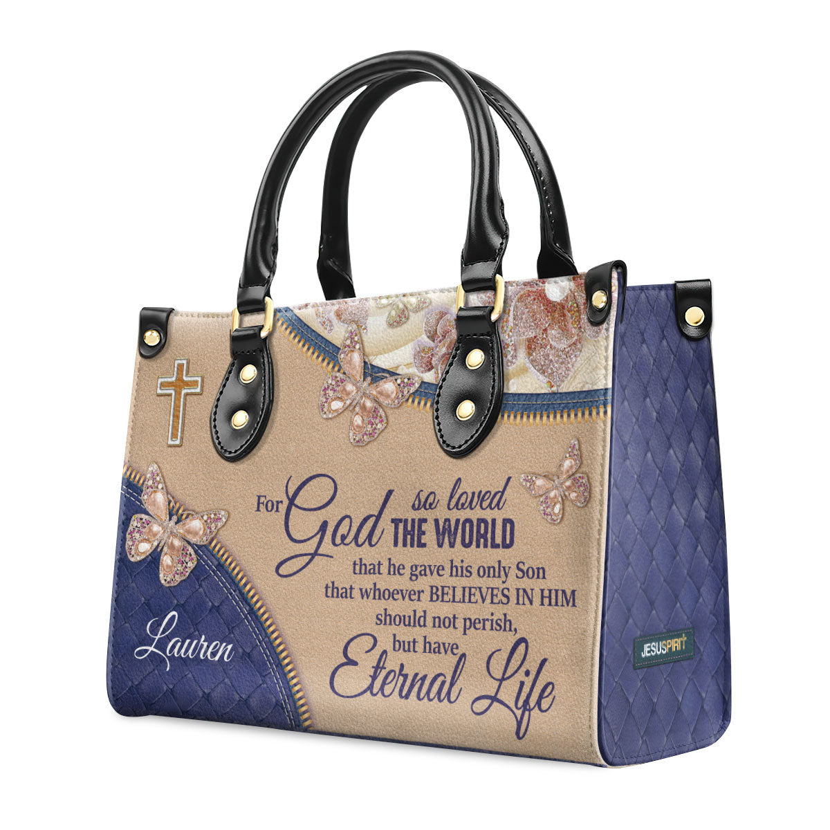 For God So Loved The World - Personalized Leather Handbag - Gift For Her GMJSLB200102