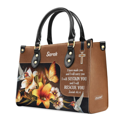 I Have Made You And I Will Carry You - Personalized Leather Handbag GMJSLB200090