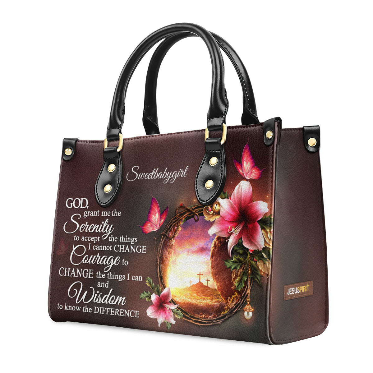 Serenity Prayer - Personalized Leather Handbag GMJSLB200093