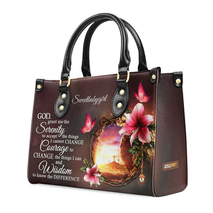 Serenity Prayer - Personalized Leather Handbag GMJSLB200093