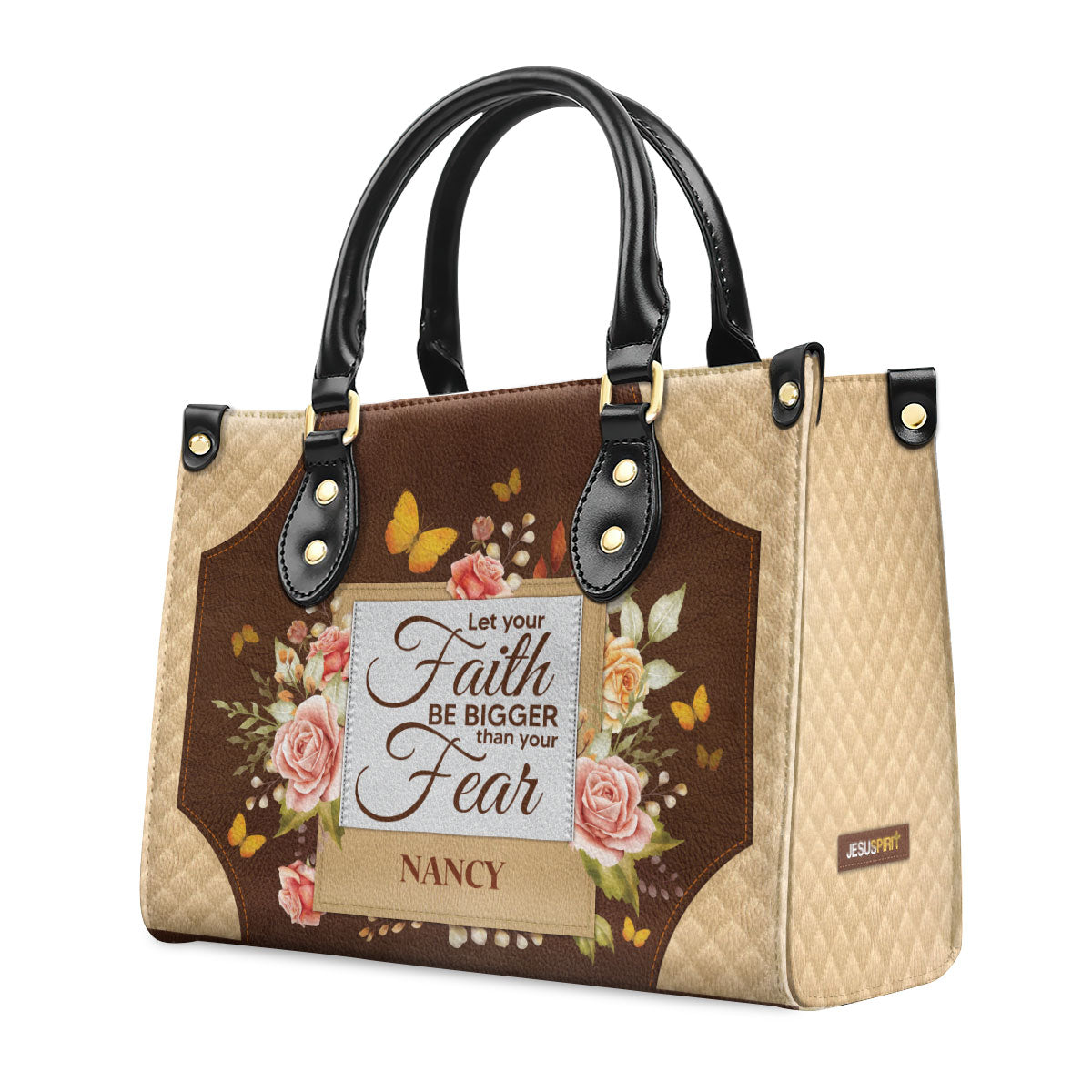 Let Your Faith Be Bigger - Personalized Leather Handbag GMJSLB200101