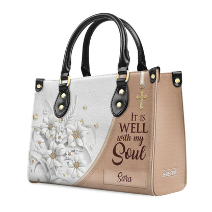 It Is Well With My Soul - Personalized Leather Handbag GMJSLB200104