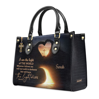 I Am The Light Of The World - Personalized Leather Handbag GMJSLB200113
