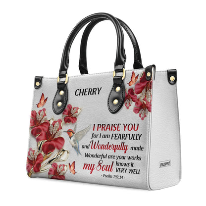 Fearfully And Wonderfully Made - Personalized Leather Handbag GMJSLB200115