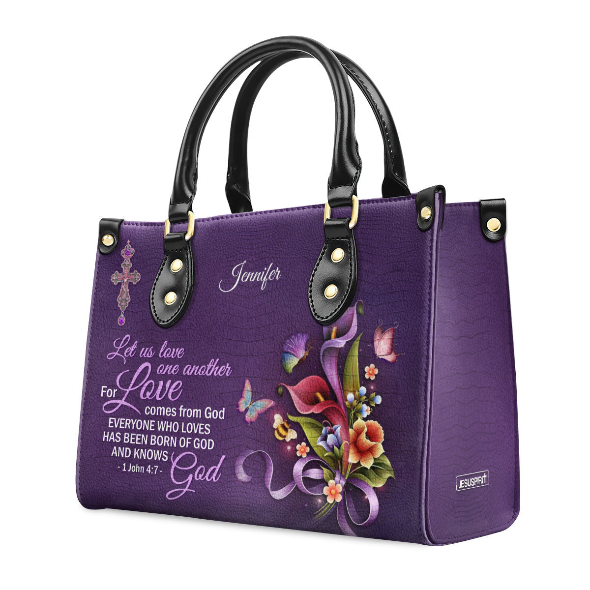 Everyone Who Loves Has Been Born Of God - Personalized Leather Handbag GMJSLB200079