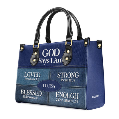 God Says You Are - Personalized Leather Handbag GMJSLB200037