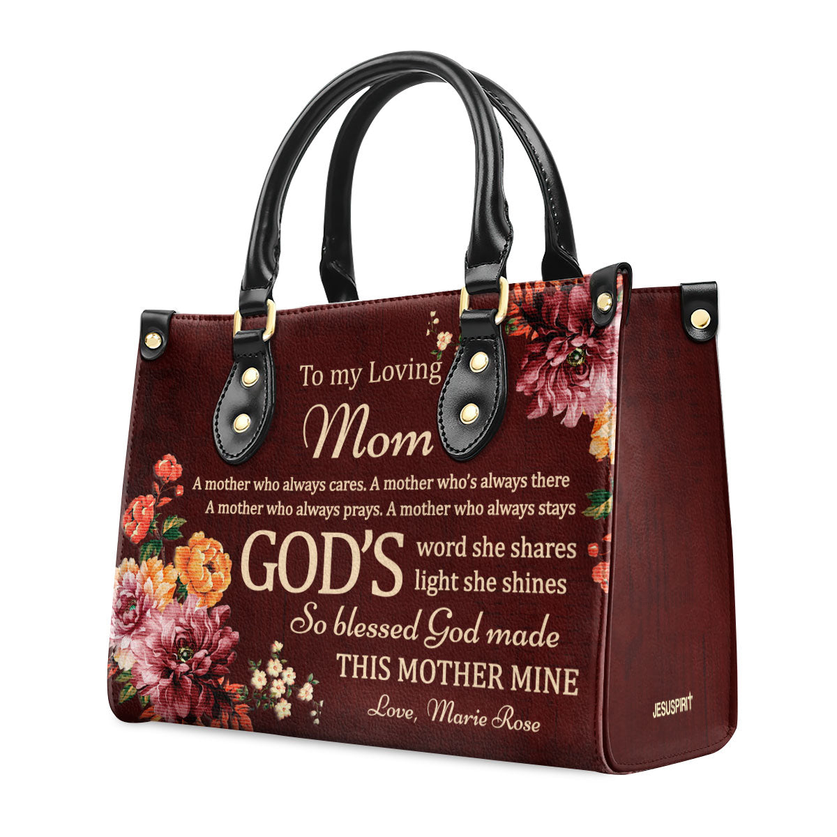 To My Loving Mom - Personalized Leather Handbag GMJSLB200092