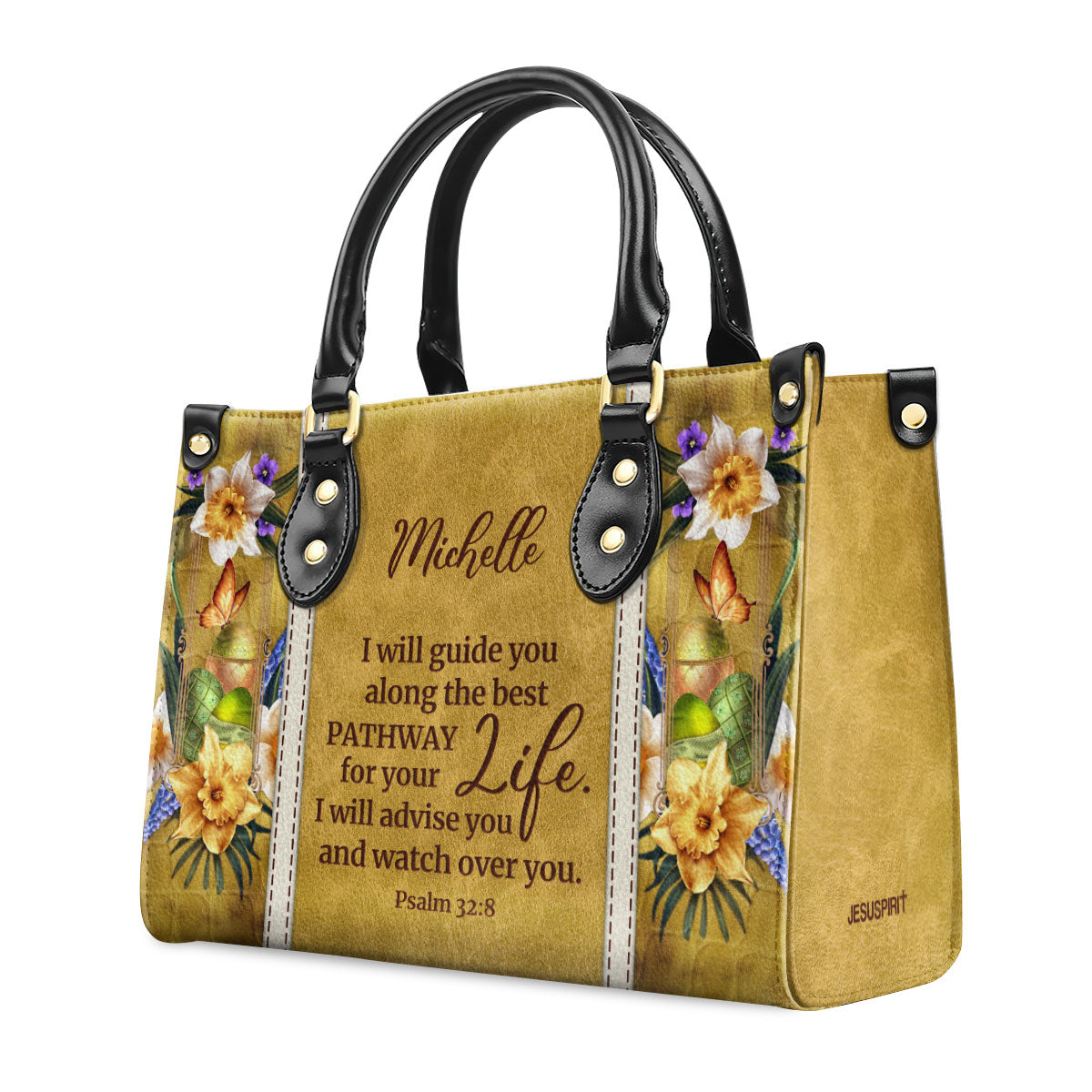I Will Advise You And Watch Over You - Personalized Leather Handbag GMJSLB200089