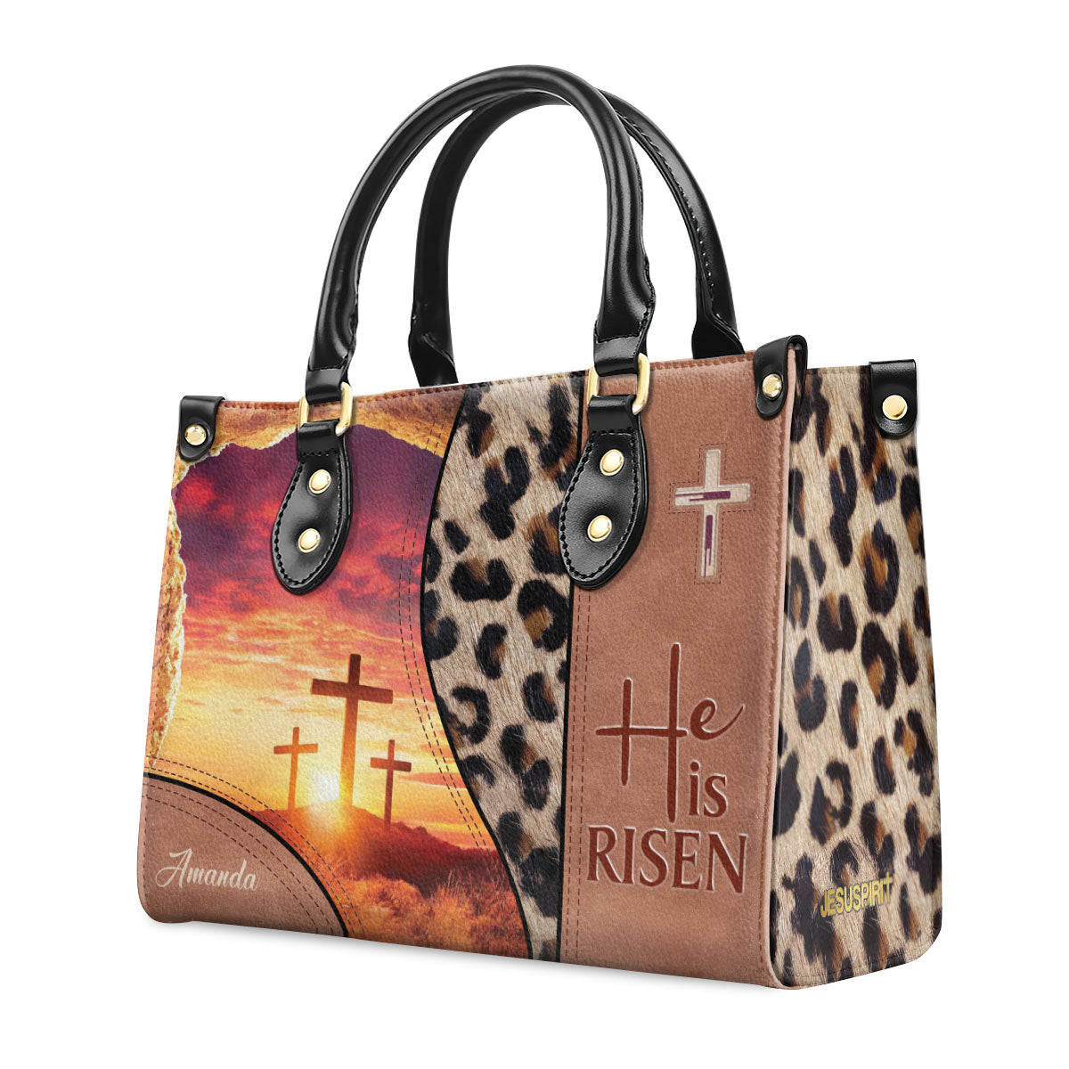 He Is Risen - Personalized Leather Handbag - Gift for Women GMJSLB200094
