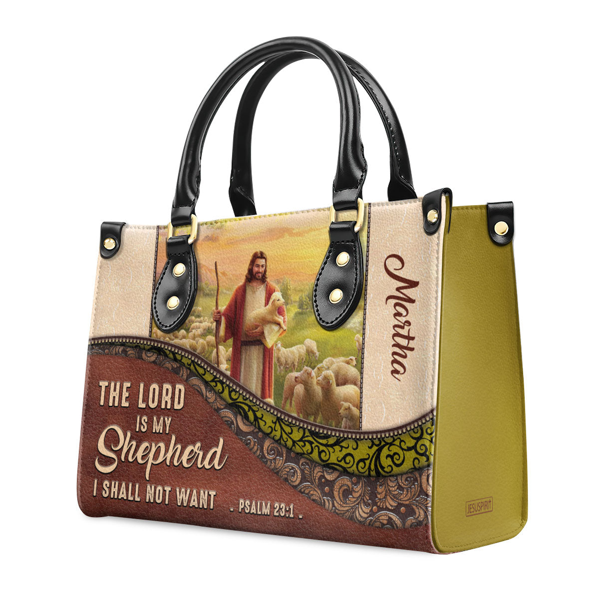 The Lord Is My Shepherd - Personalized Leather Handbag GMJSLB200088