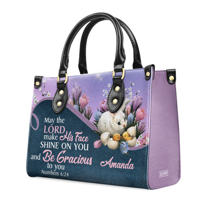 May The Lord Shine On You - Personalized Leather Handbag GMJSLB200091
