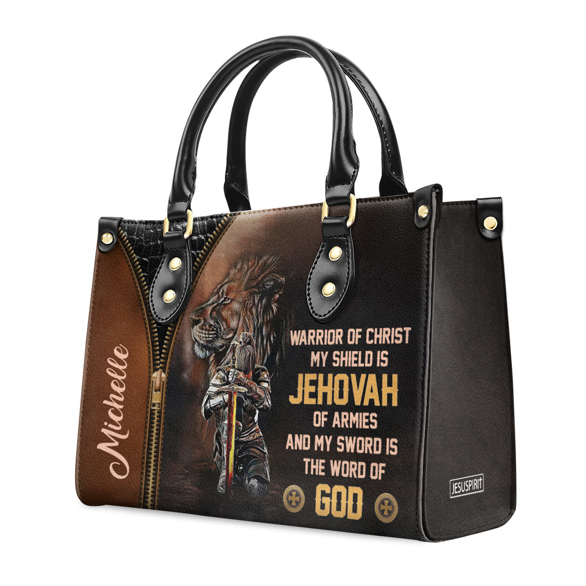 Warrior Of Christ - Personalized Leather Handbag GMJSLB200081