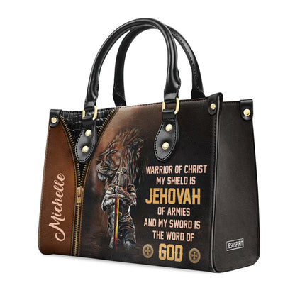 Warrior Of Christ - Personalized Leather Handbag GMJSLB200081