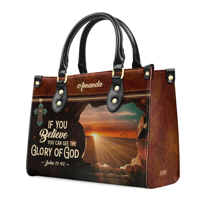 Faith Quote - Personalized Leather Handbag GMJSLB200105