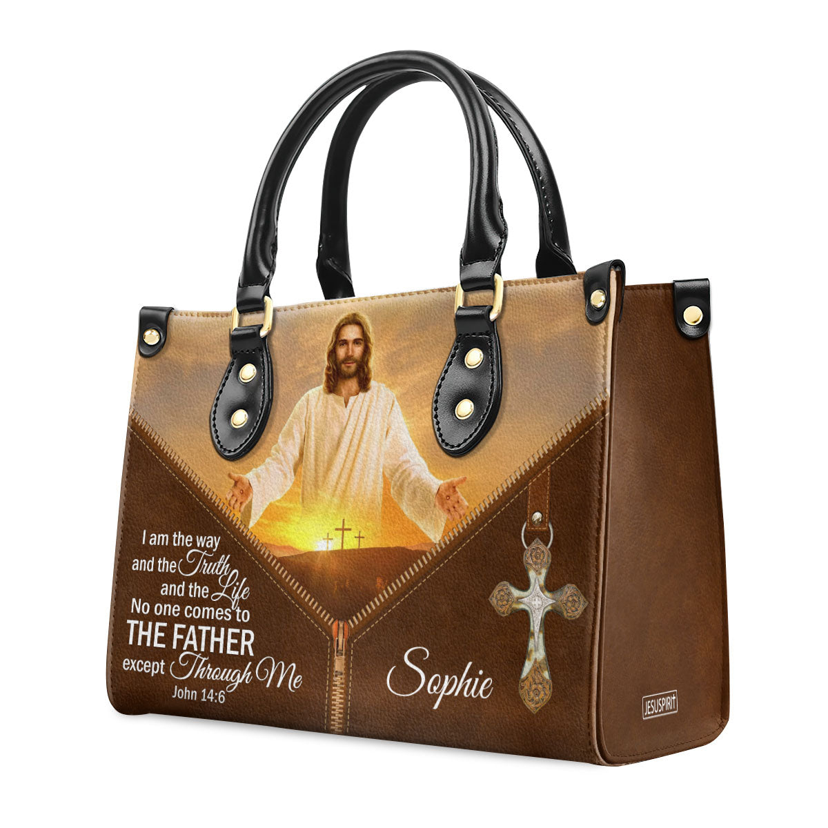 I Am The Way And The Truth And The Life - Personalized Leather Handbag GMJSLB200111