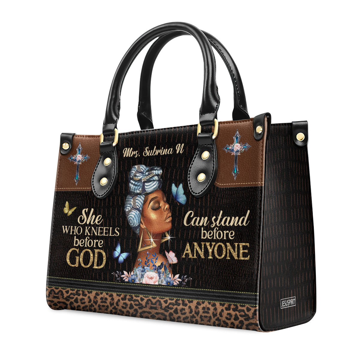 She Who Kneels Before God - Personalized Leather Handbag GMJSLB200114